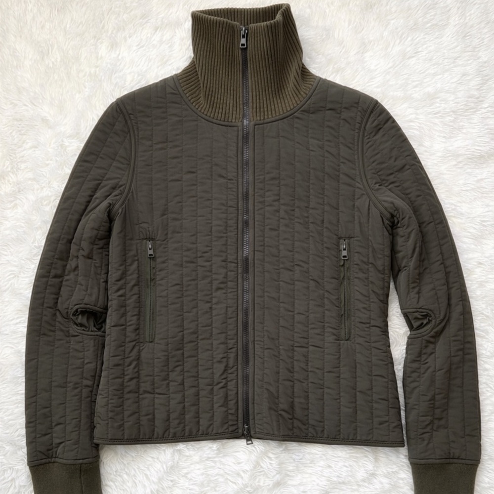 🎉HP🎉 PRADA Olive Green Quilted Double Zip Nylon Jacket
